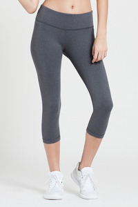 WITH Women Capris Solid HEATHER GRAY