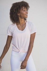 Taylor Tie Front Tee - Blush
