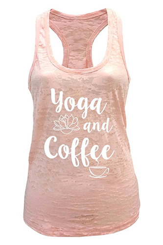 [해외배송]Tough Cookie&#039;s Women&#039;s Yoga and Coffee Burnout Tank Top