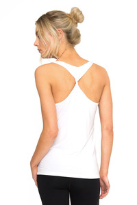 Dharma Bums BAMBOO TEE - TWISTED BACK WHITE