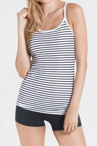 WITH Women Support Tank STRIPES B＆W