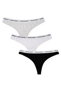 [해외배송]Ekouaer Thong Panties Women&#039;s Modern Cotton Underwear 3 Pack