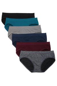 [해외배송]Kalon Women&#039;s Hipster Brief Nylon Spandex Underwear(6P Set/4 Colors)
